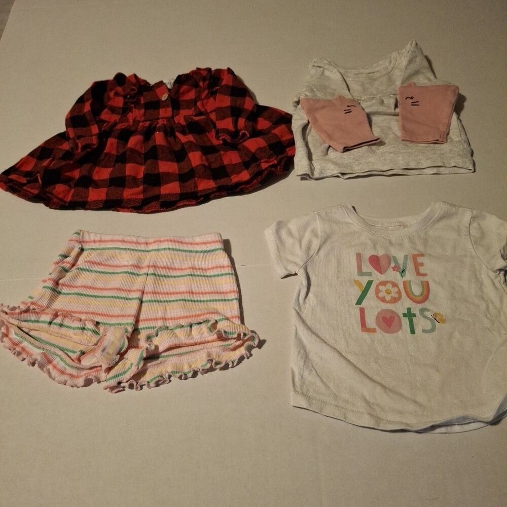 Baby Girl Clothes Mixed Lot 3-6M 4 Pc Long Sleeve, Short Sleeve